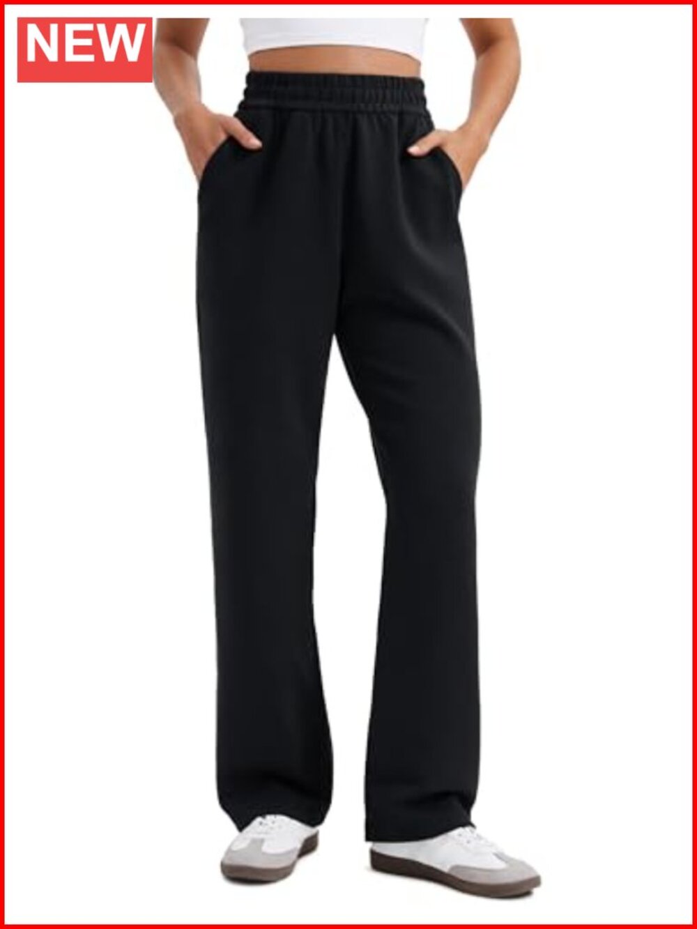 SoftAura Straight Leg Sweatpants High Rise Relaxed Fit Wide Leg Daily Wear